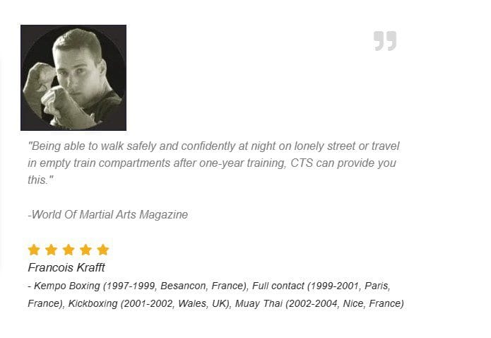 CTS Self Defence System have left many positive testimonials and success stories.